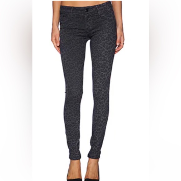 NWT Revolve Black Orchid Coated Leopard Skinny in Cat's Meow, size 25 (R) - Picture 1 of 12